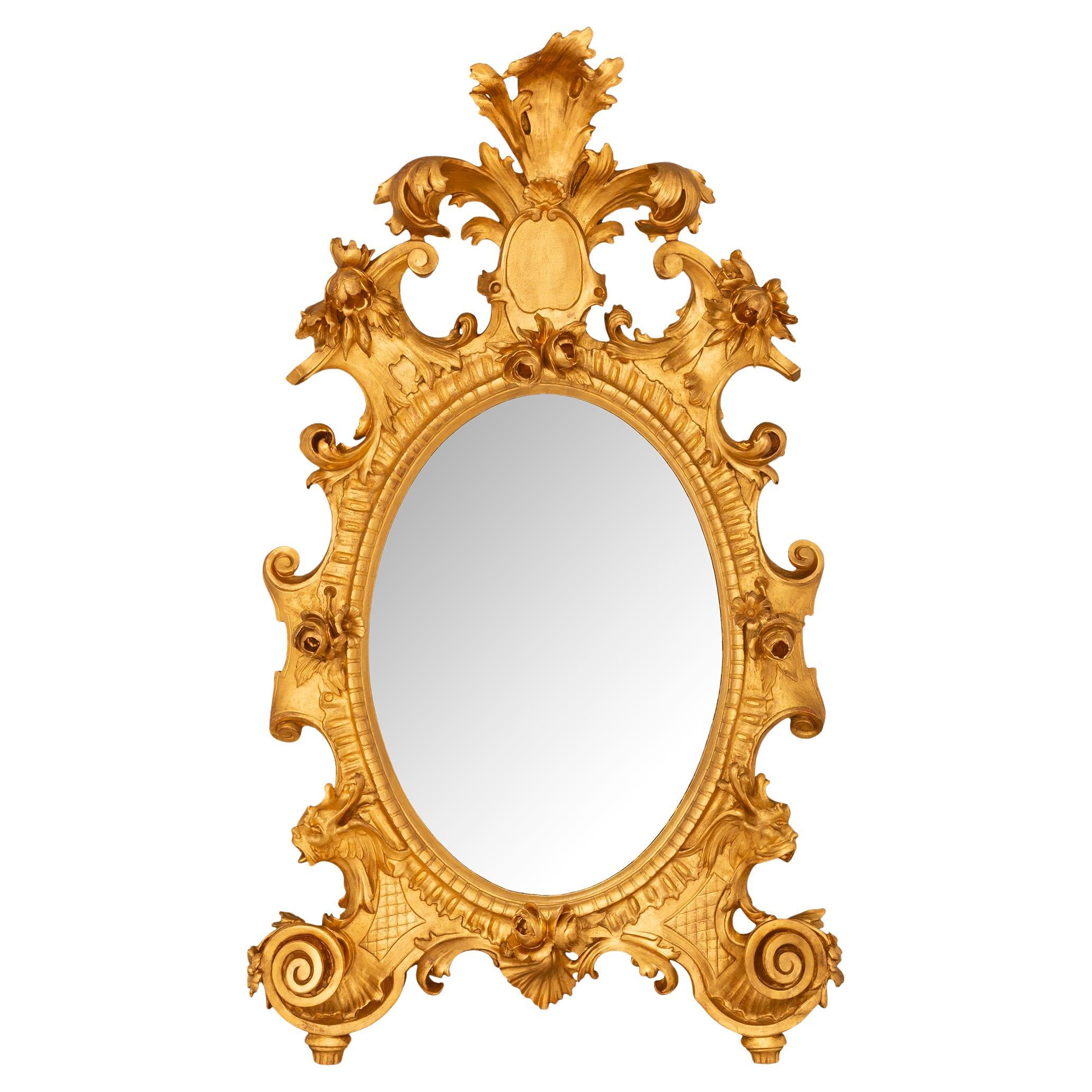 Italienisch 19. Jahrhundert Barock st. Giltwood Spiegel im Angebot