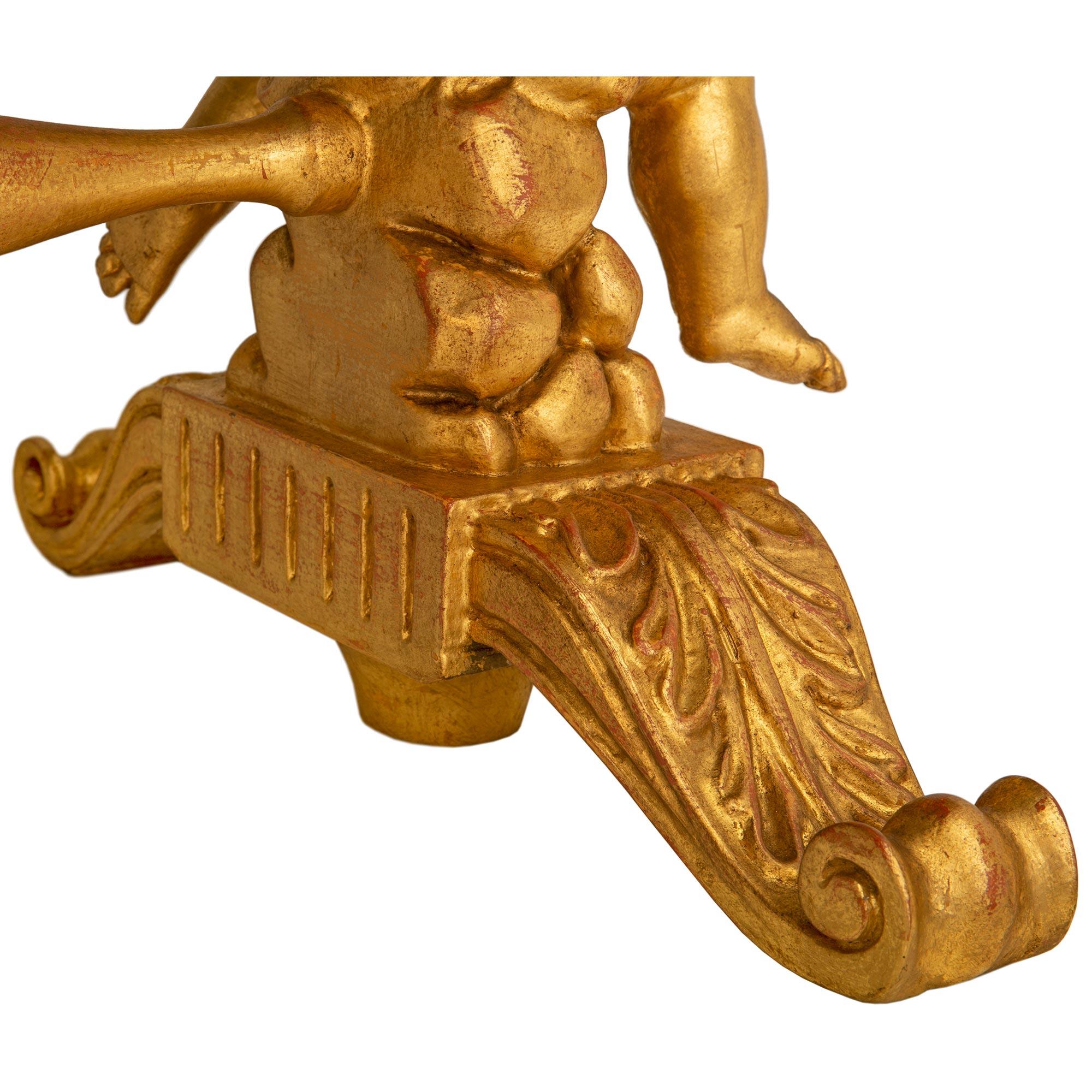 Italienischer Barock-Couchtisch aus vergoldetem Holz und patiniertem Holz, 19. Jahrhundert im Angebot 4