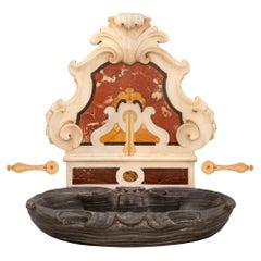 Italian 19th Century Baroque St. Marble Basin/Fountain