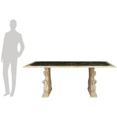 Italian 19th century Baroque st. marble center/dining table