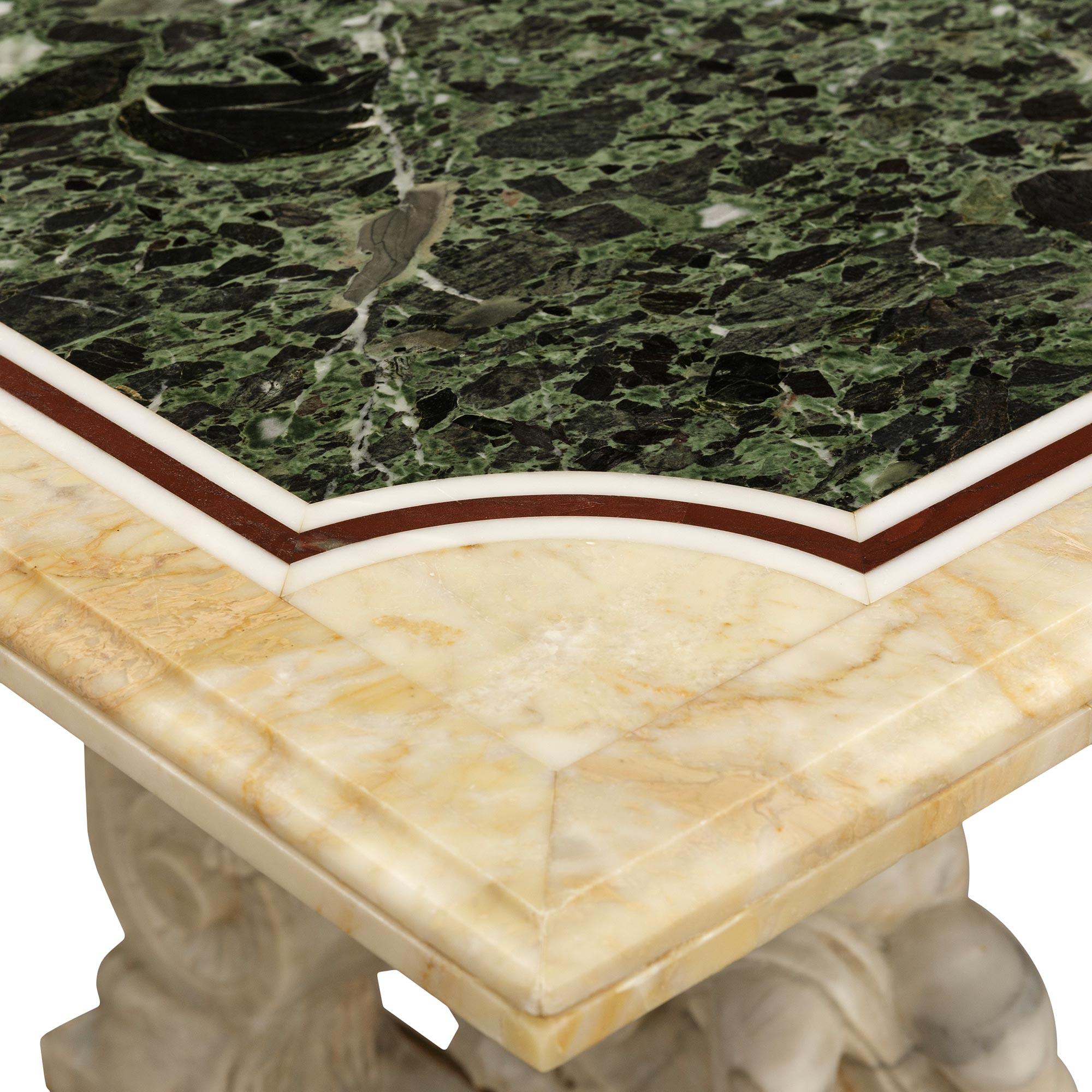 19th Century Italian 19th century Baroque st. marble center/dining table For Sale