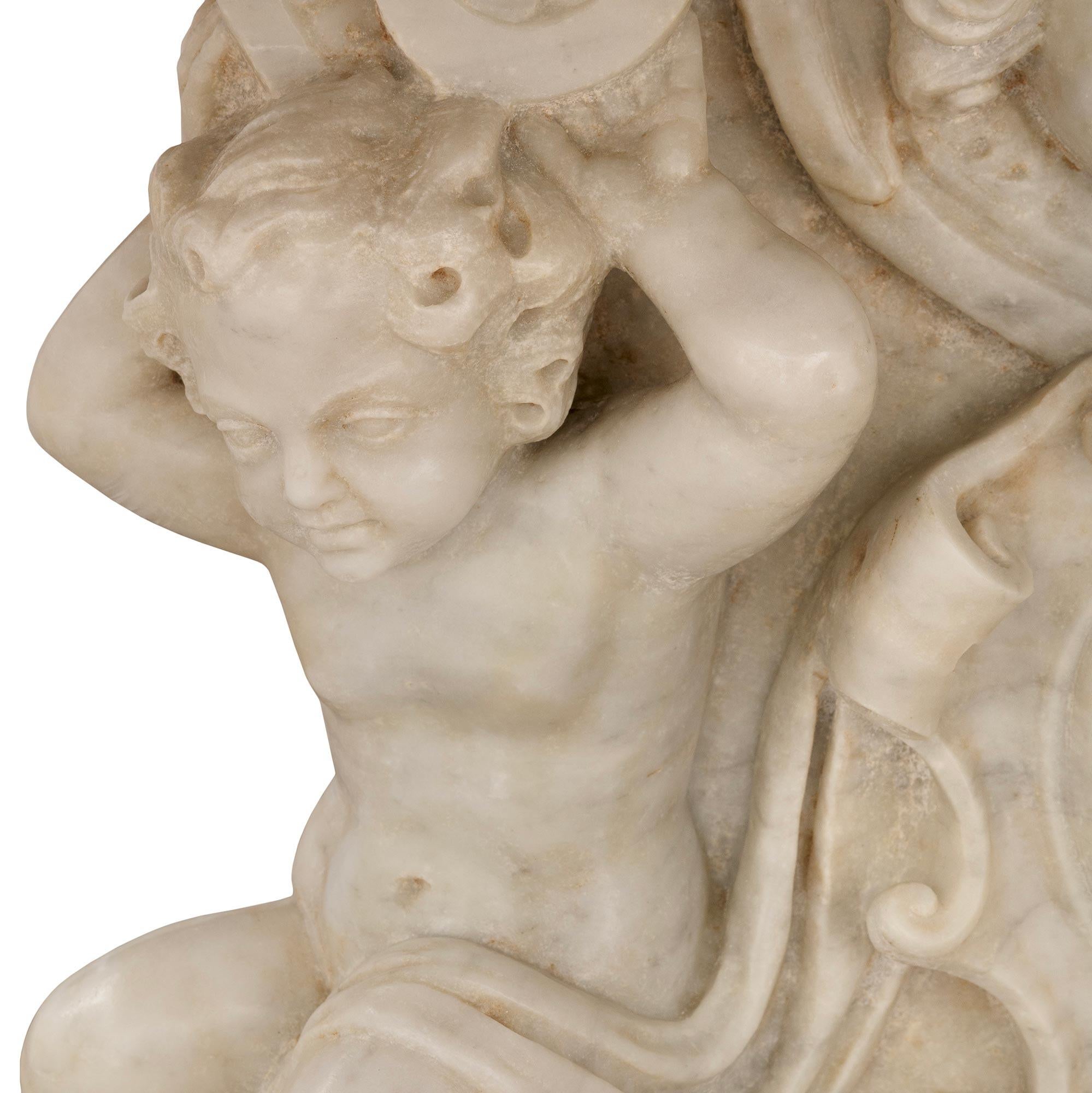 Italian 19th century Baroque st. marble center/dining table For Sale 1