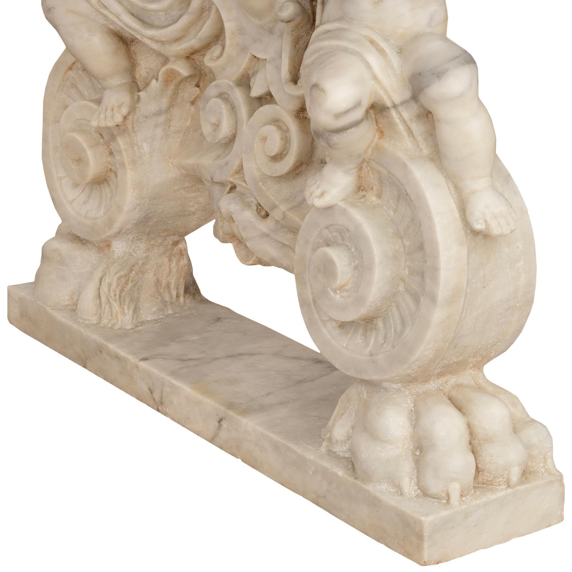 Italian 19th century Baroque st. marble center/dining table For Sale 2