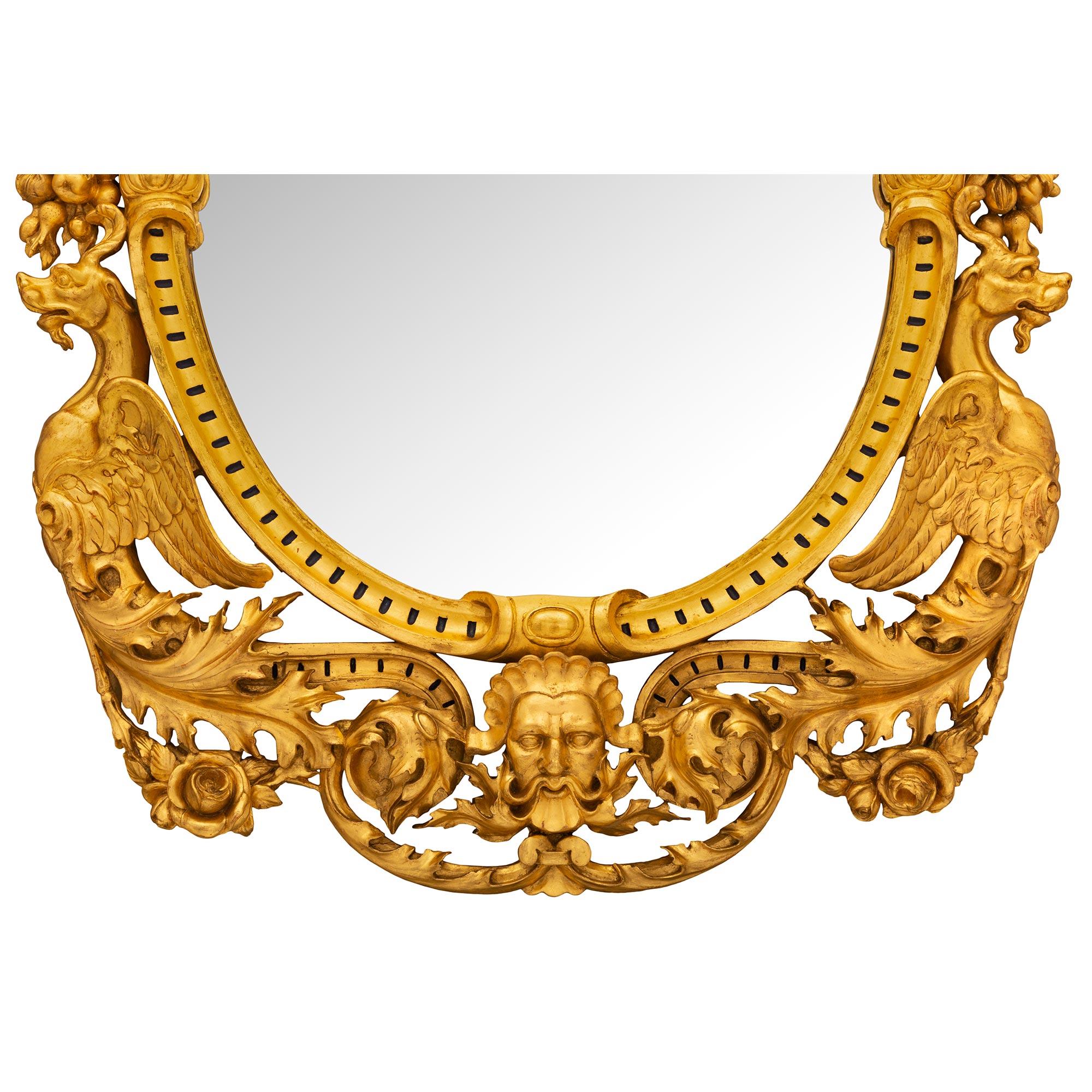 Miroir de style baroque italien du 19ème siècle, Aux Dragons en vente 4