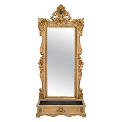 Italian 19th Century Baroque St. Mirror with Planter