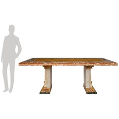 Italian 19th century Baroque st. Pietra Dura marble center table