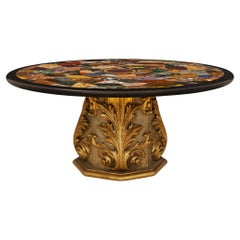 Italian 19th century Baroque st. Specimen Marble and Giltwood coffee table