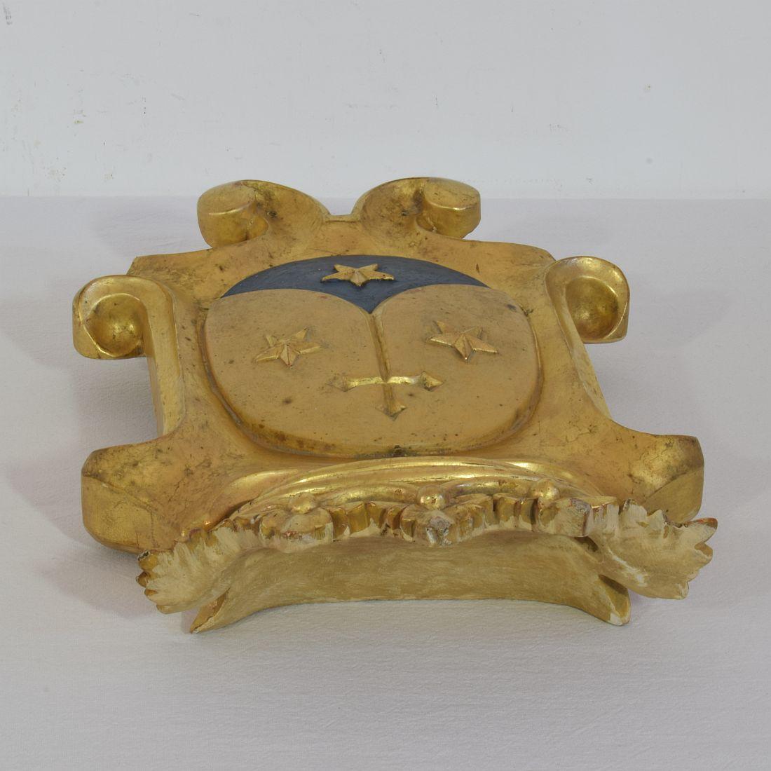 Italian 19th Century Baroque Style Giltwood Coat of Arms 10