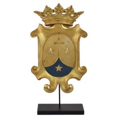 Italian 19th Century Baroque Style Giltwood Coat of Arms