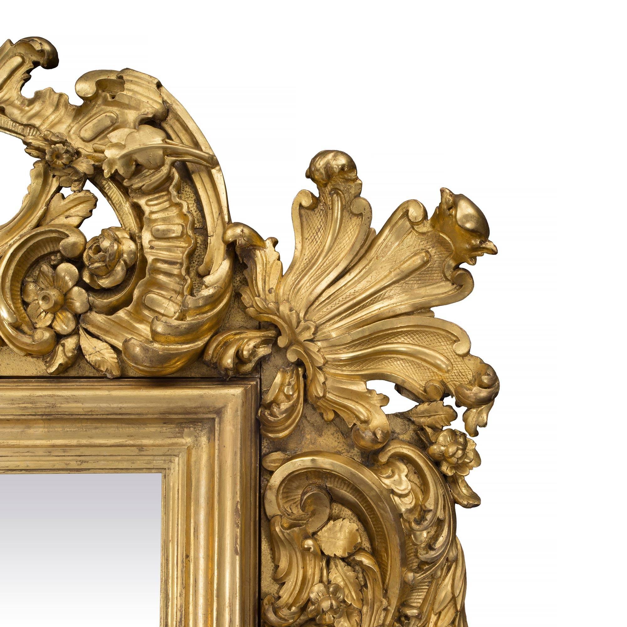 Italian 19th Century Baroque Style Giltwood Mirror 1
