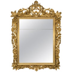 Italian 19th Century Baroque Style Giltwood Mirror