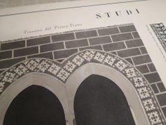 Italian 19th Century Big Size Florence Architectural Hand-Colored Print