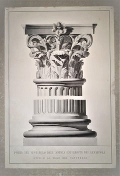 Italian 19th Century Big Size Florence Architectural Hand-Colored Print