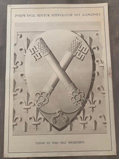 Italian 19th Century Big Size Watercolor with Black and Gold Frame