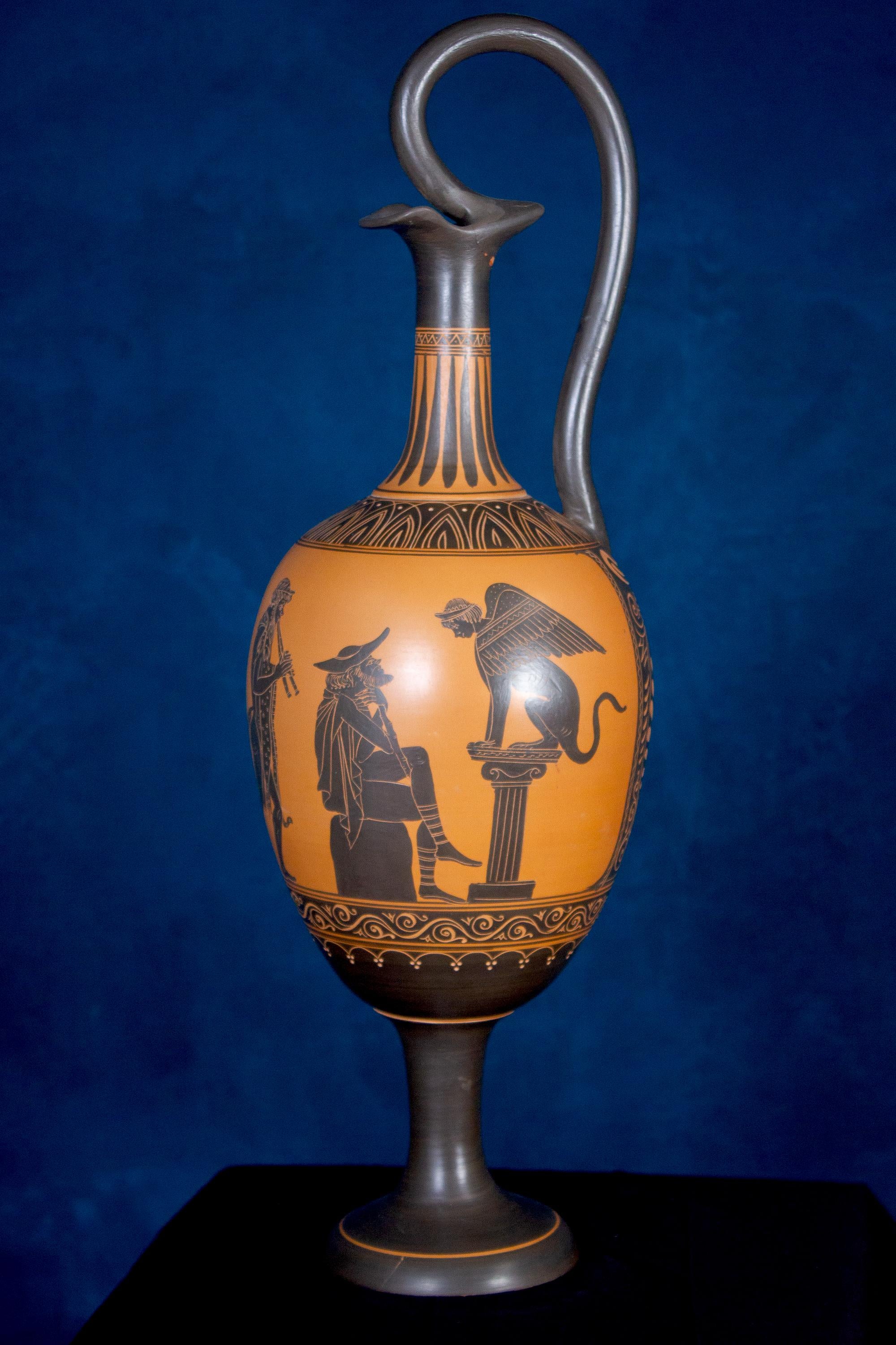 Italian 19th Century Black-Ground Terracotta Vase 7