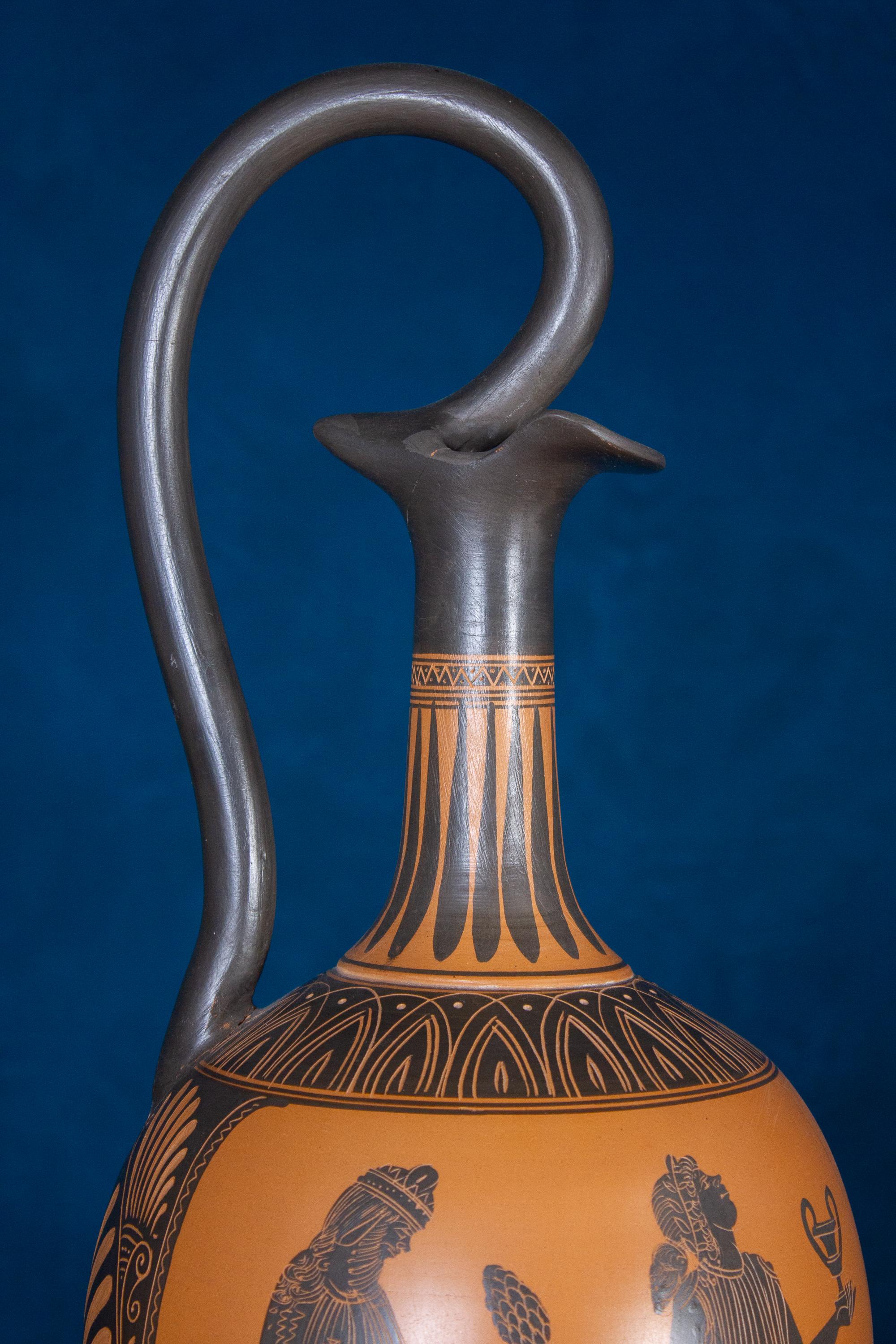 Grand Tour Italian 19th Century Black-Ground Terracotta Vase