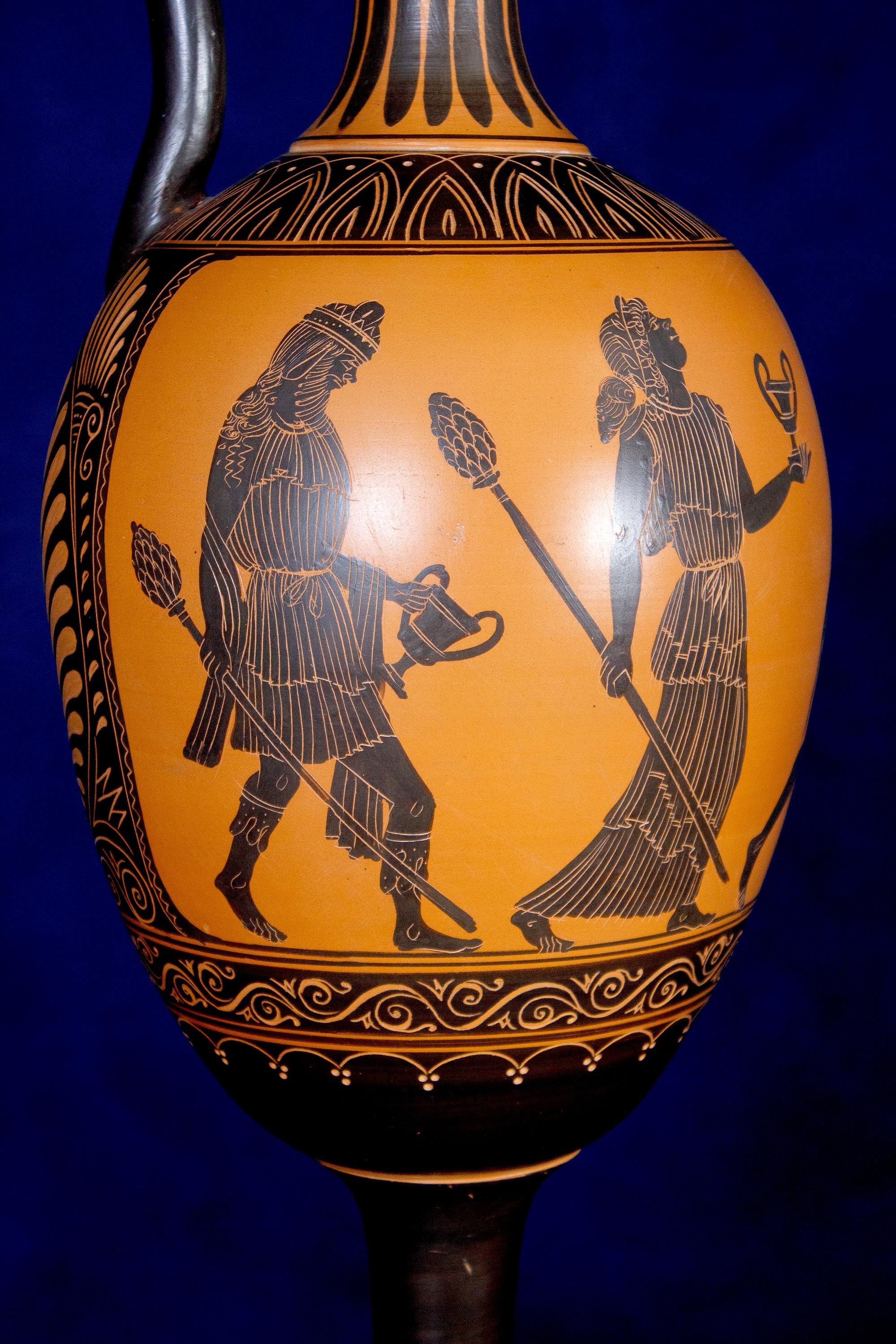 Italian 19th Century Black-Ground Terracotta Vase In Good Condition In Rome, IT