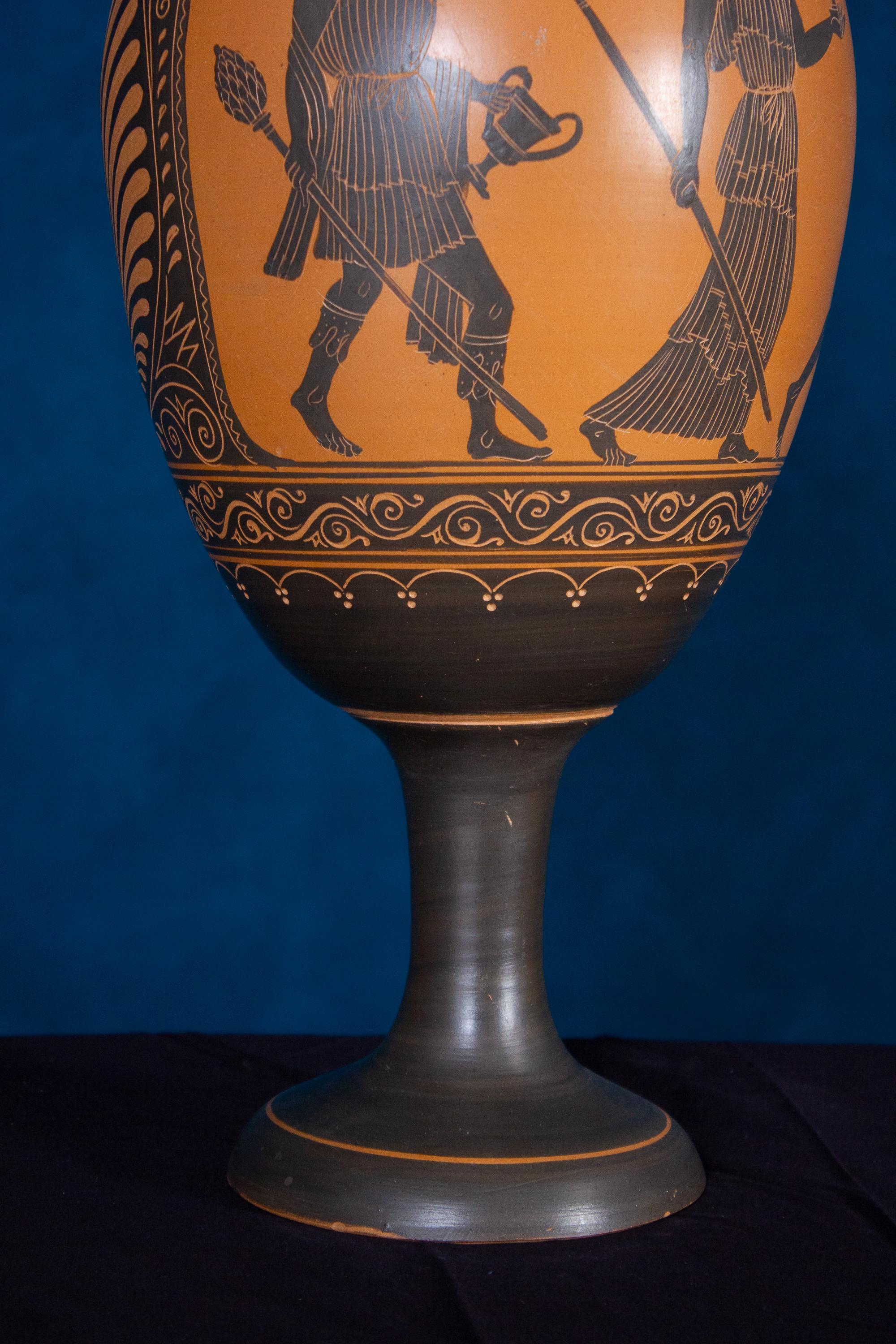 Italian 19th Century Black-Ground Terracotta Vase 1