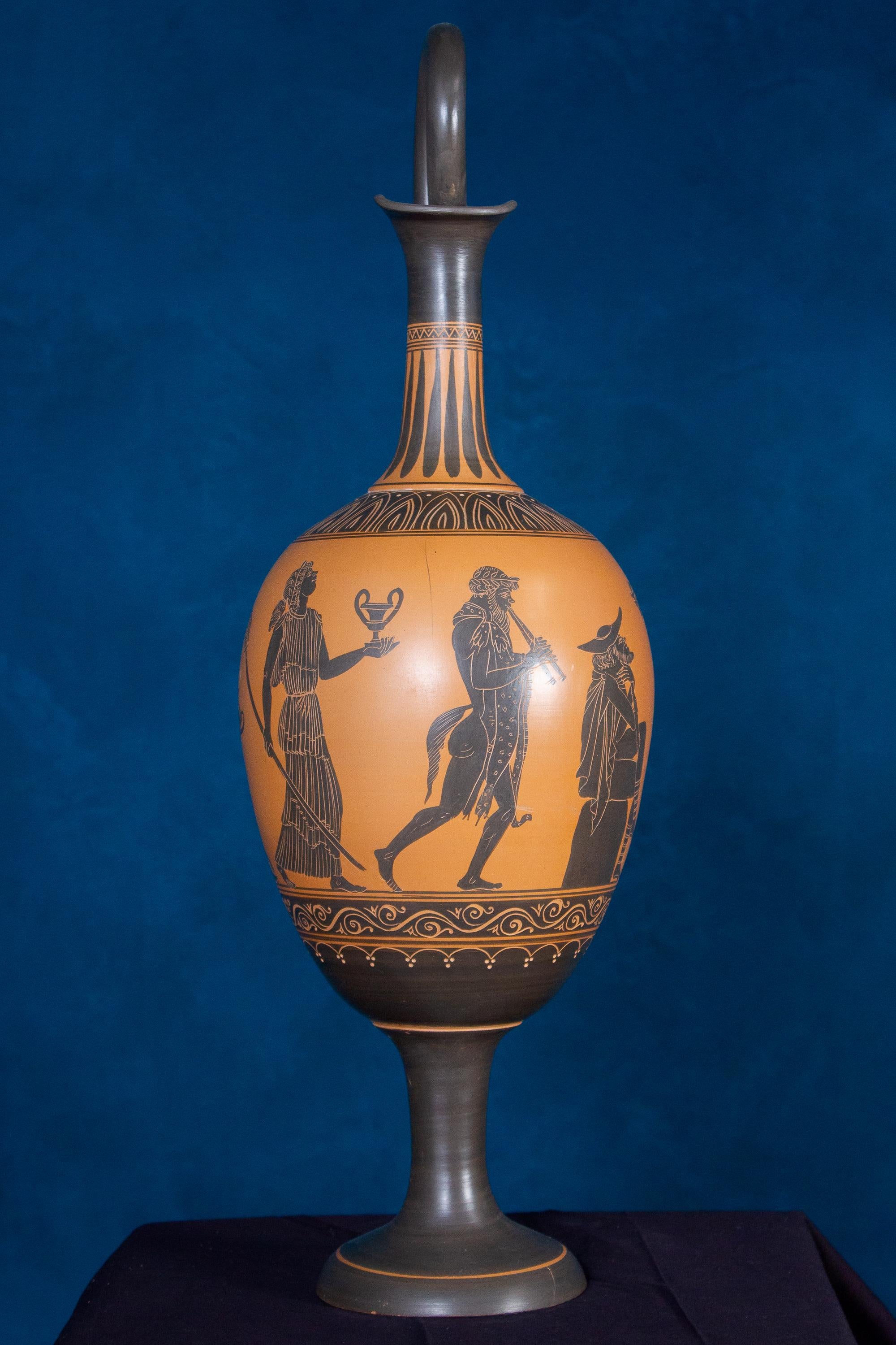 Italian 19th Century Black-Ground Terracotta Vase 2