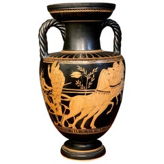 Italian 19th Century Black-Ground Terracotta Vase