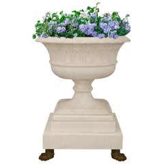 Italian 19th century Botticino Marble and Bronze planter/fountain