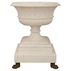 Italian 19th century Botticino Marble and Bronze planter/fountain