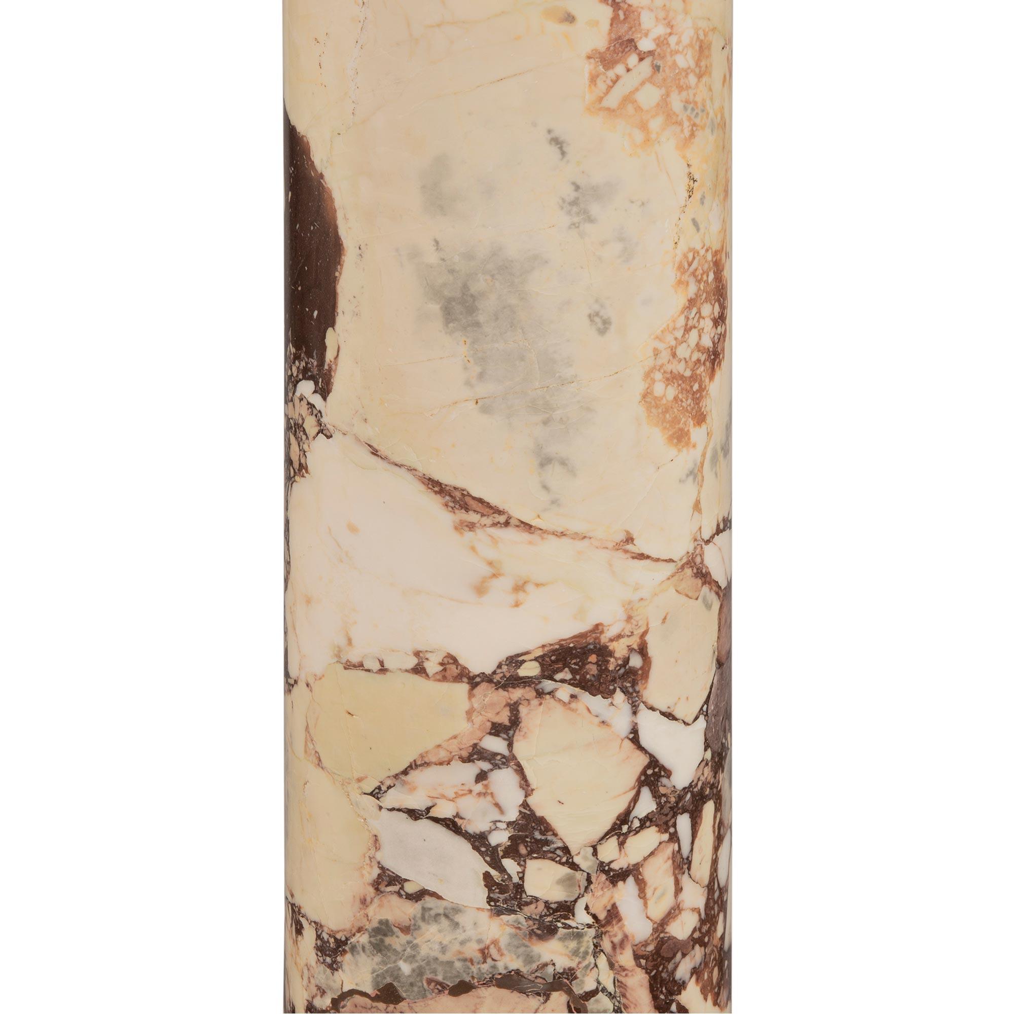 Italian 19th Century Brèche Violet Marble Pedestal Column 3