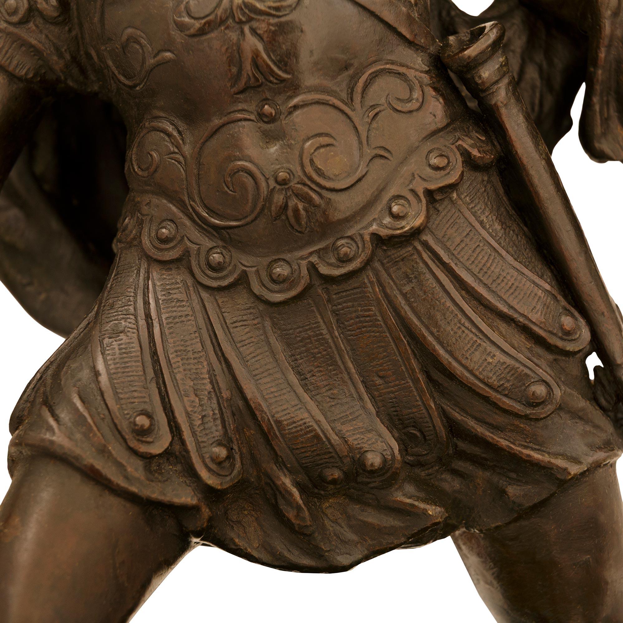 Italian 19th century Bronze and Marble statue of Aeneas, Lausus and Mezentius For Sale 3