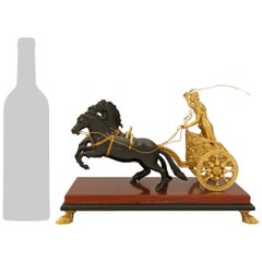 Italian 19th century Bronze, Ormolu and marble Gladiator statue