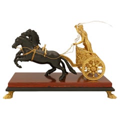 Italian 19th century Bronze, Ormolu and marble Gladiator statue