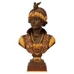 Italian 19th century Bronze, Ormolu, and Marble statue, signed Ceribelli