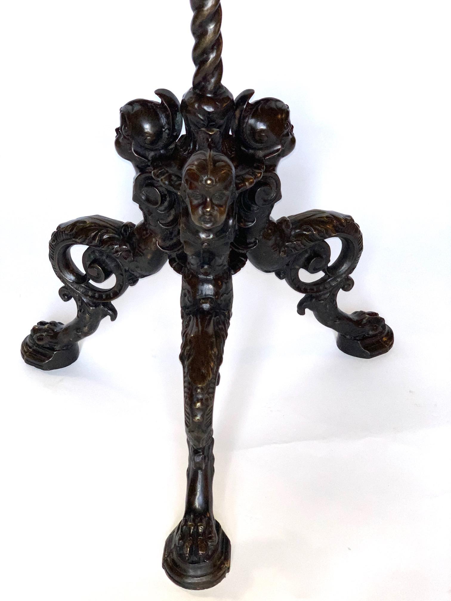 Italian 19th Century Bronze Pietra Dura Pedestal Table 5