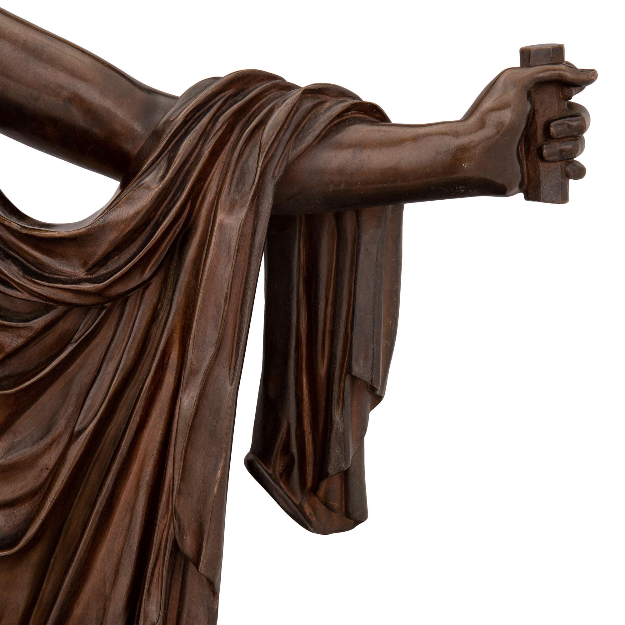 Statue d'Apollon en bronze italienne du XIXe siècle, signée F. Barbedienne Fondeur en vente 2