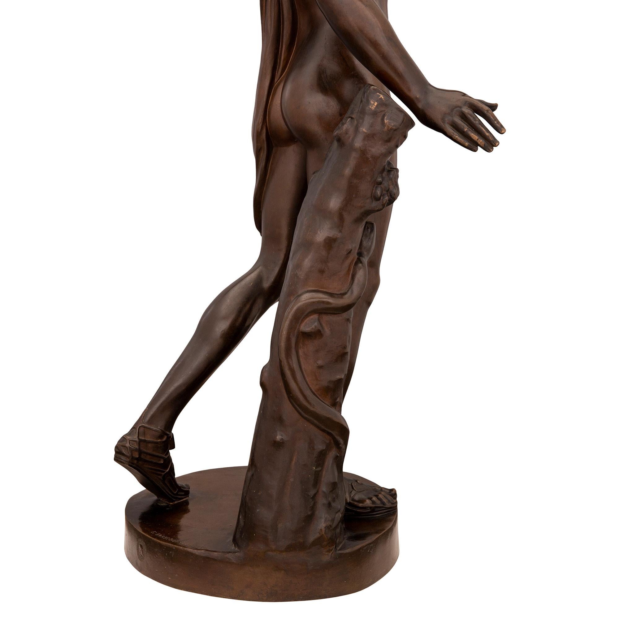Statue d'Apollon en bronze italienne du XIXe siècle, signée F. Barbedienne Fondeur en vente 3