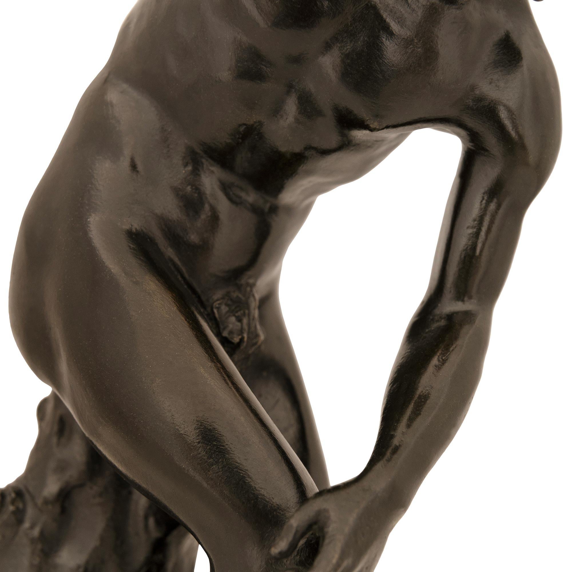 Italian 19th century Bronze statue of The Discus Thrower For Sale 2
