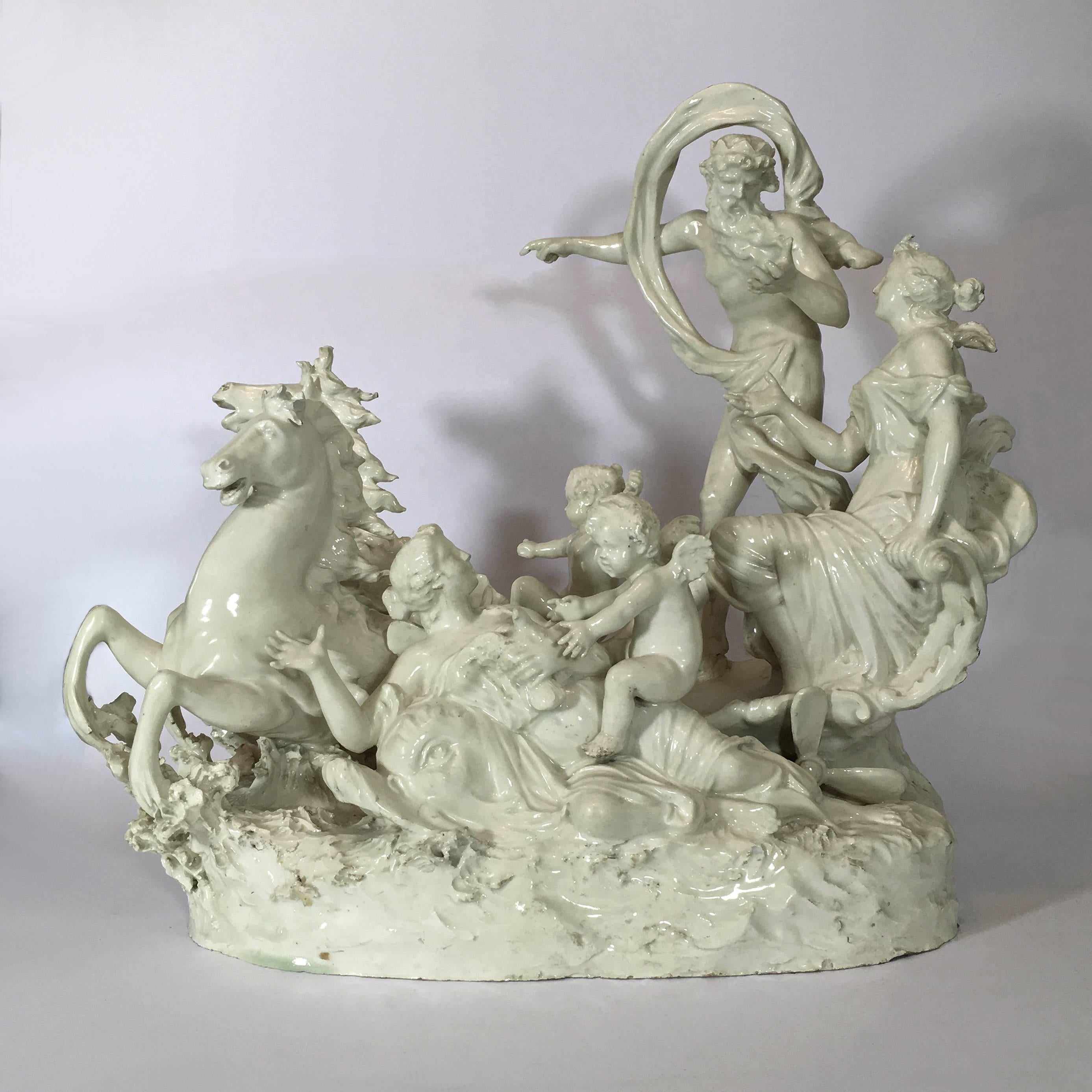 A monumental Italian Capodimonte centrepiece featuring 