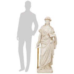 Italian 19th century Carrara marble and Ormolu statue of Lady Justice