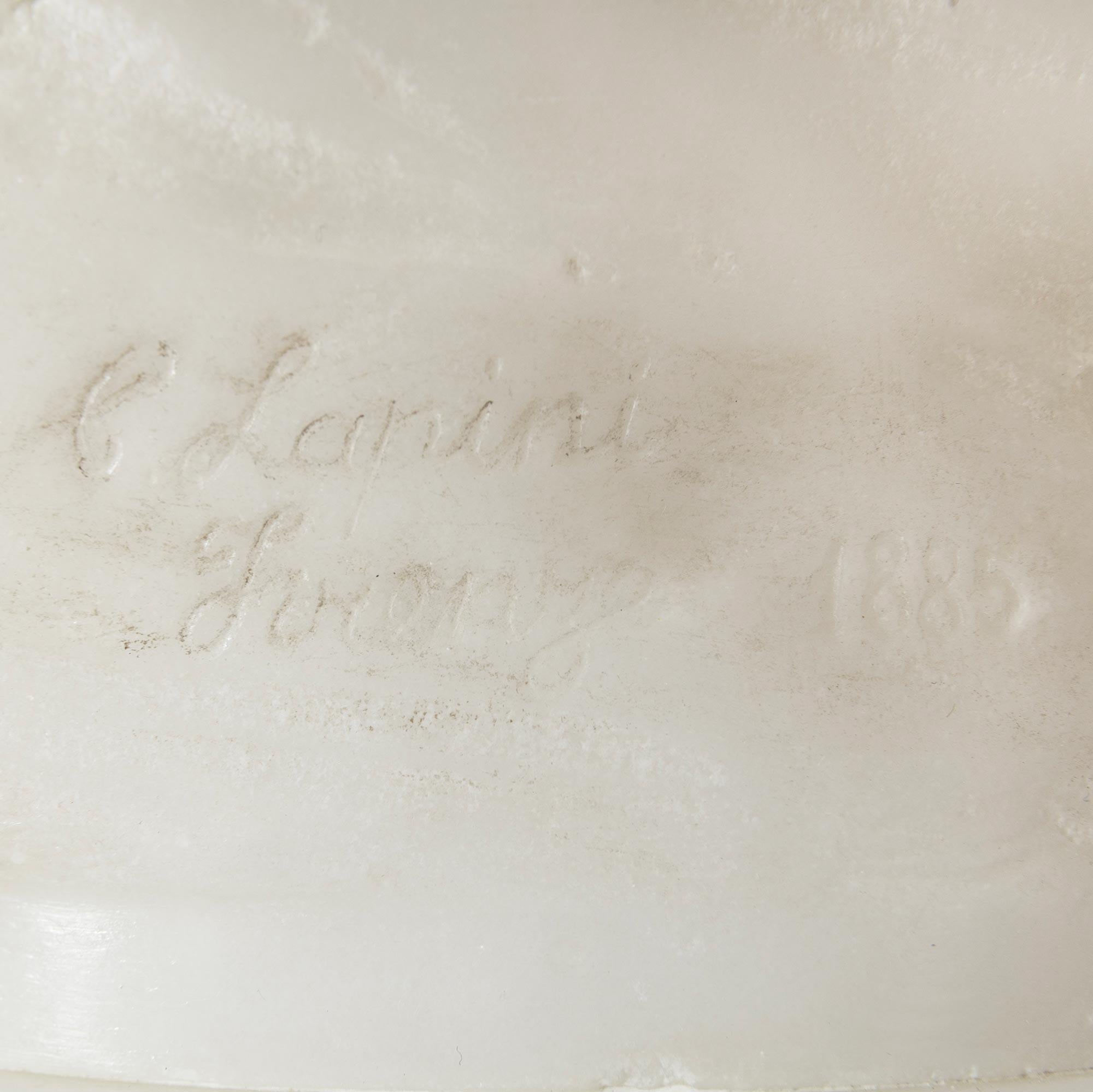 Statua italiana in marmo di Carrara del XIX secolo raffigurante Venere dalle onde, firmata Lapini in vendita 5