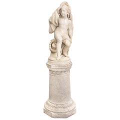 Italian 19th Century Carrara Marble Statue, Signed Giovanni Marria Benzoni