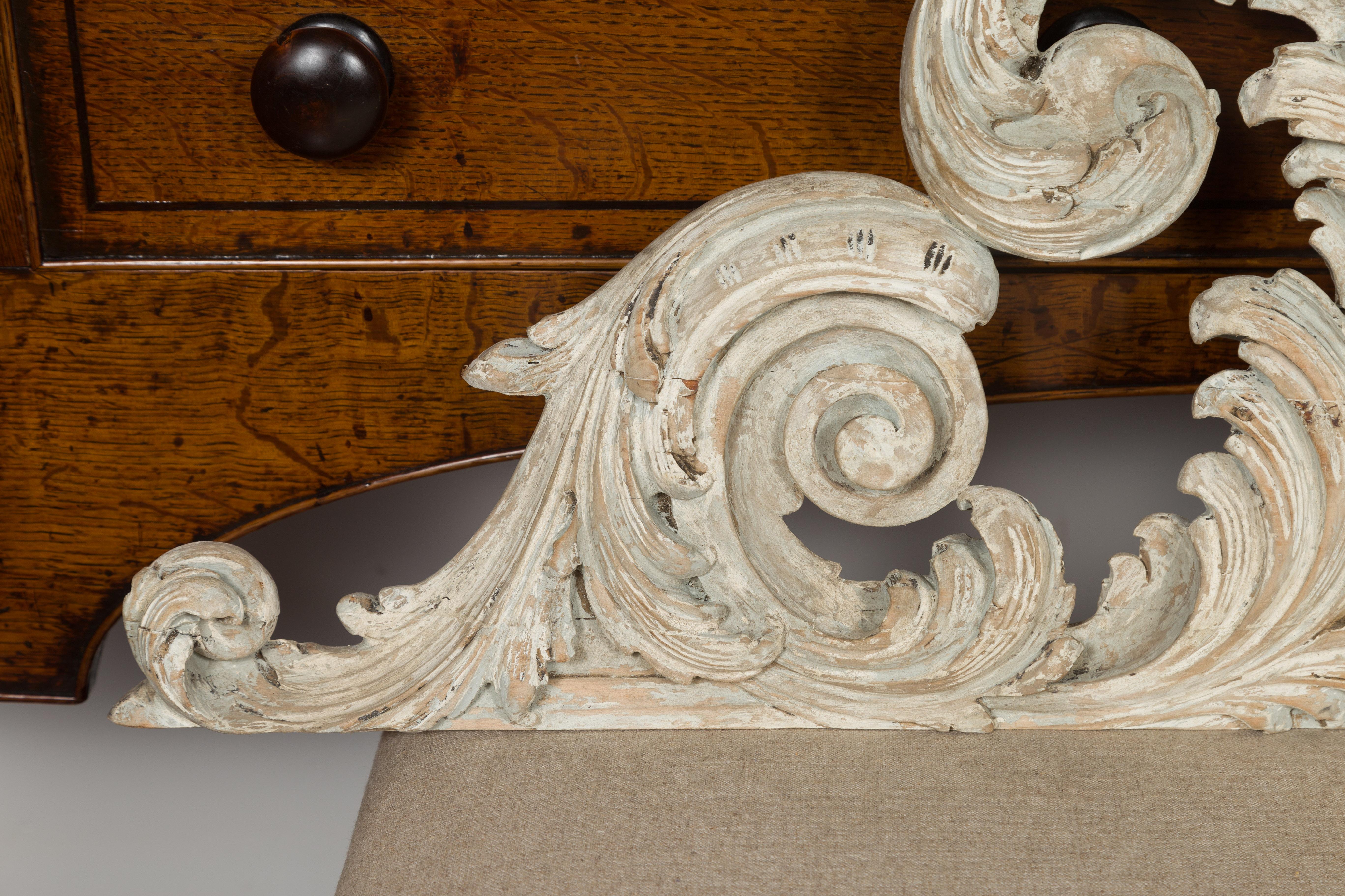 Italian 19th Century Carved and Painted Architectural Fragment with Volutes 1