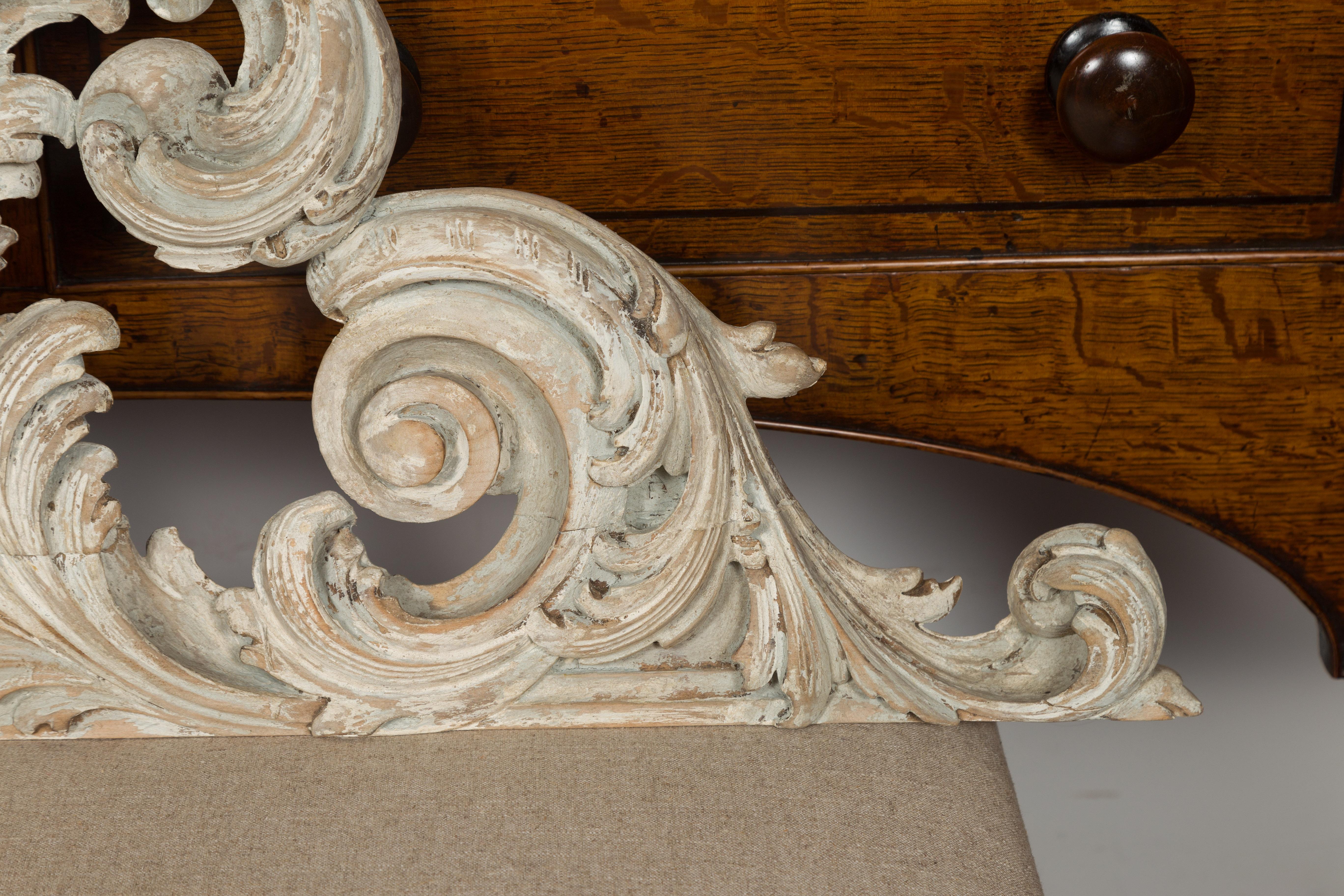 Italian 19th Century Carved and Painted Architectural Fragment with Volutes 2