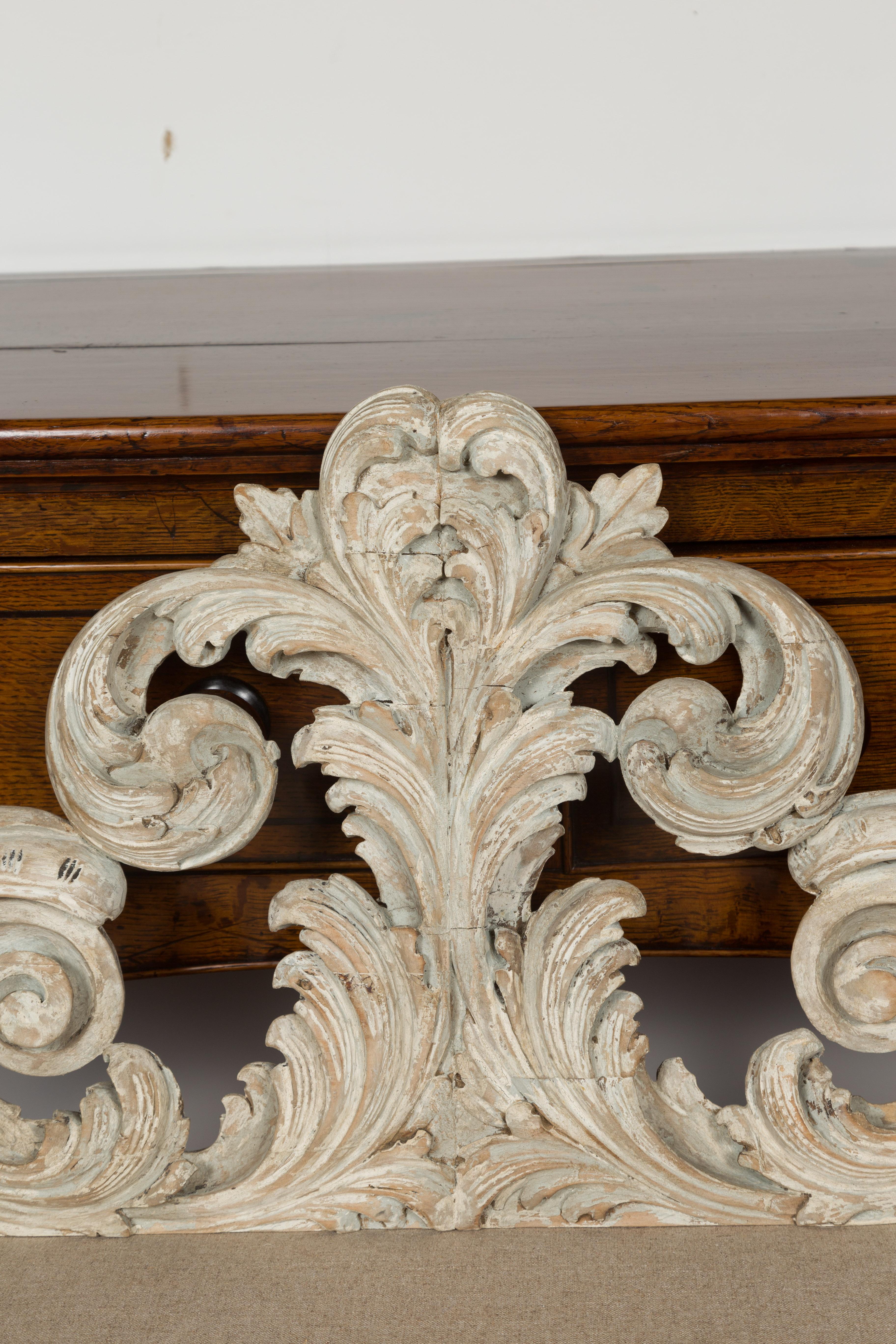 Italian 19th Century Carved and Painted Architectural Fragment with Volutes 3