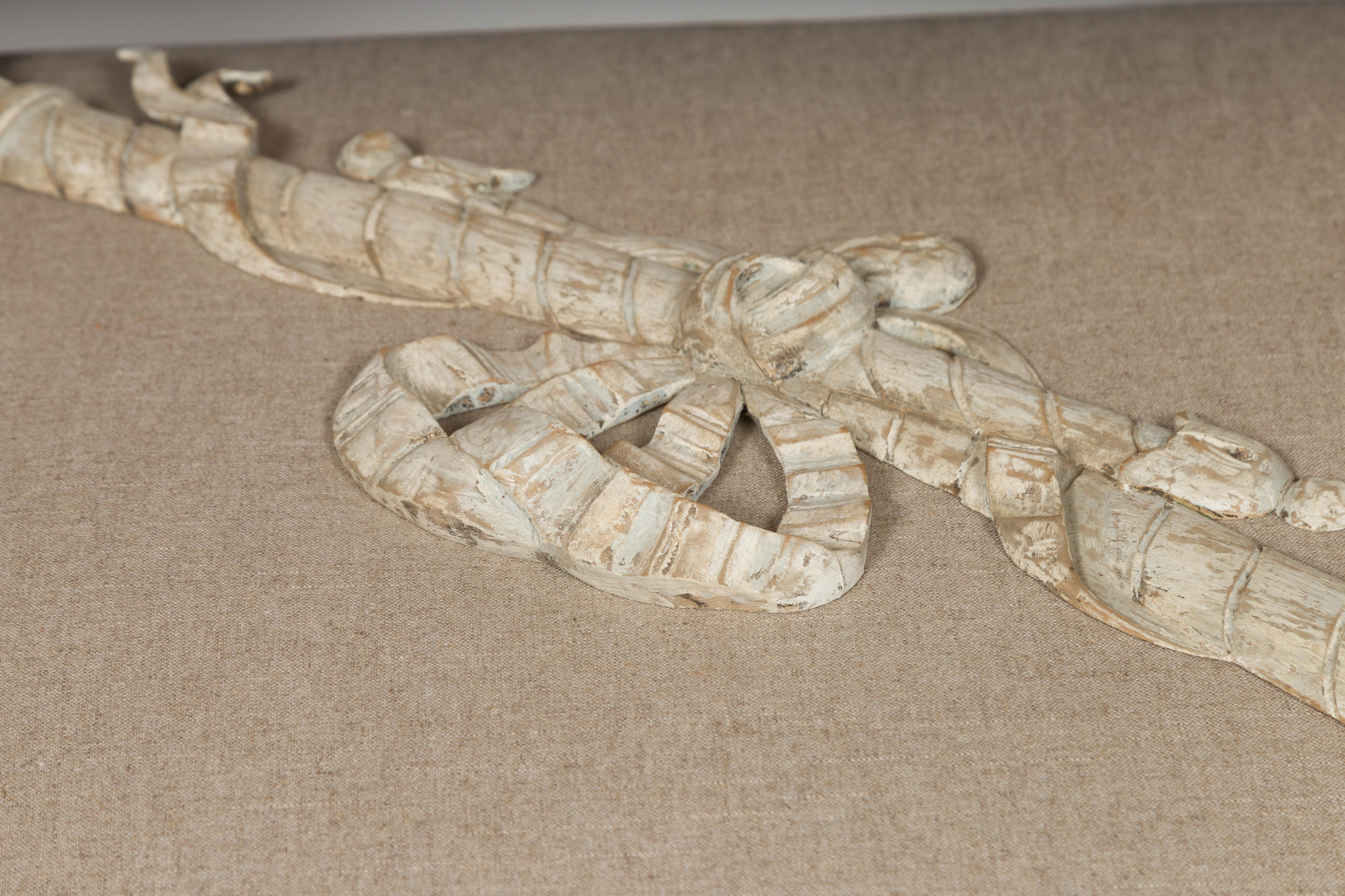 Italian 19th Century Carved Architectural Fragment with Ribbon-Tied Torches 5