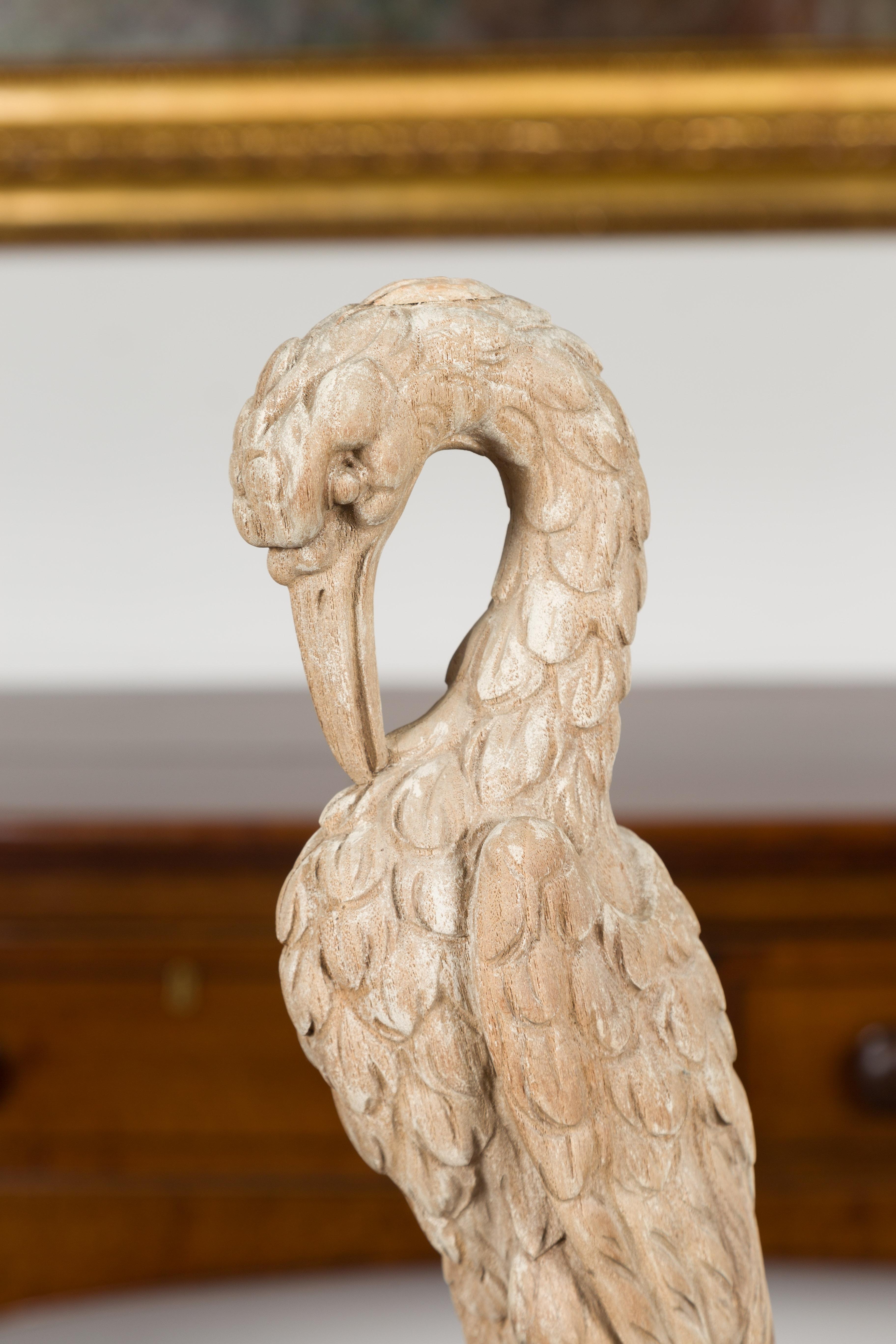 Italian 19th Century Carved Bird on Ram's Head Fragment Mounted on Custom Lucite For Sale 1