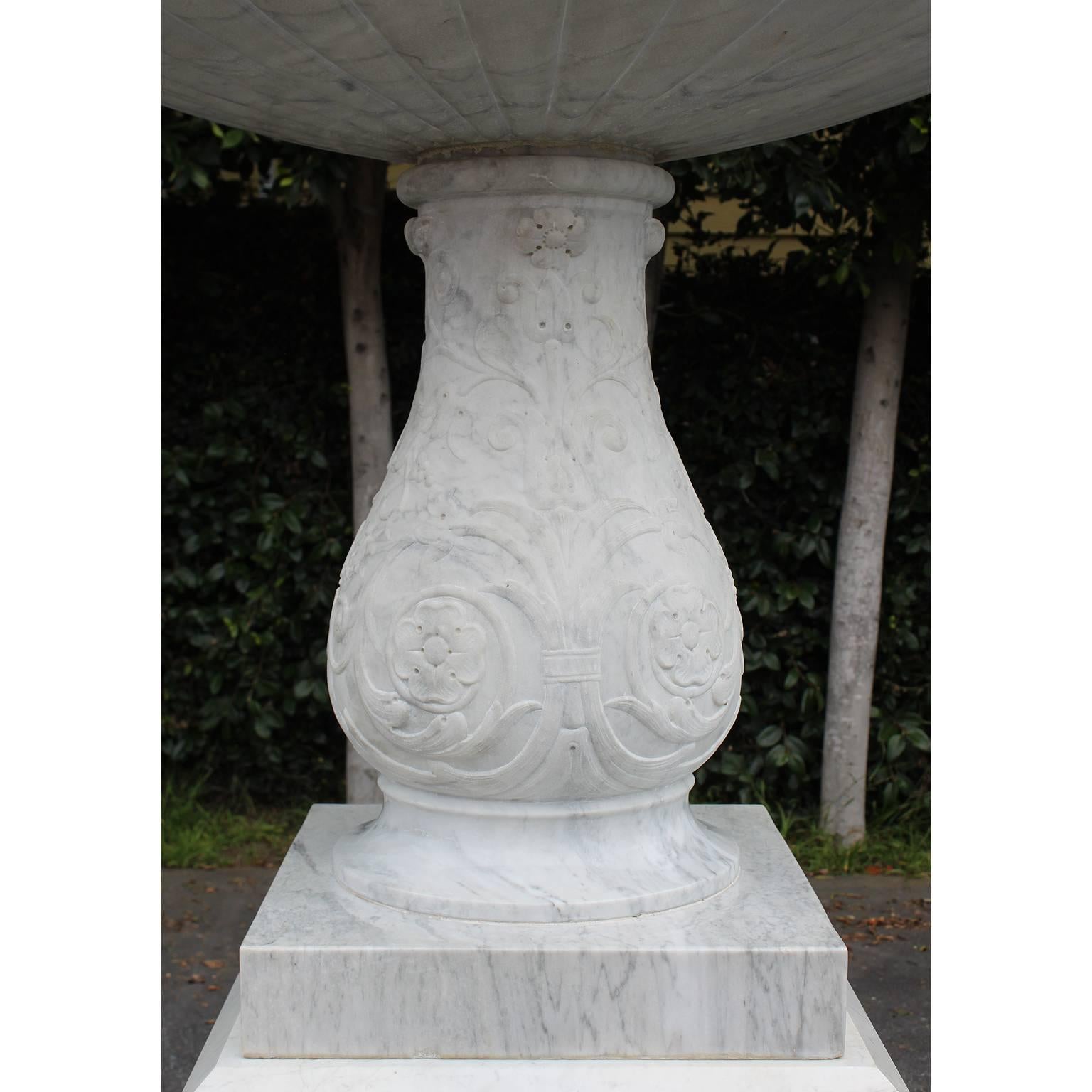 Italian 19th Century Carved White Marble Figural Fountain a Putto on a Goose 10