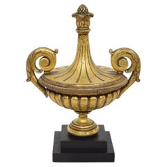 Italian 19th Century Carved Giltwood Vase Finial Ornament