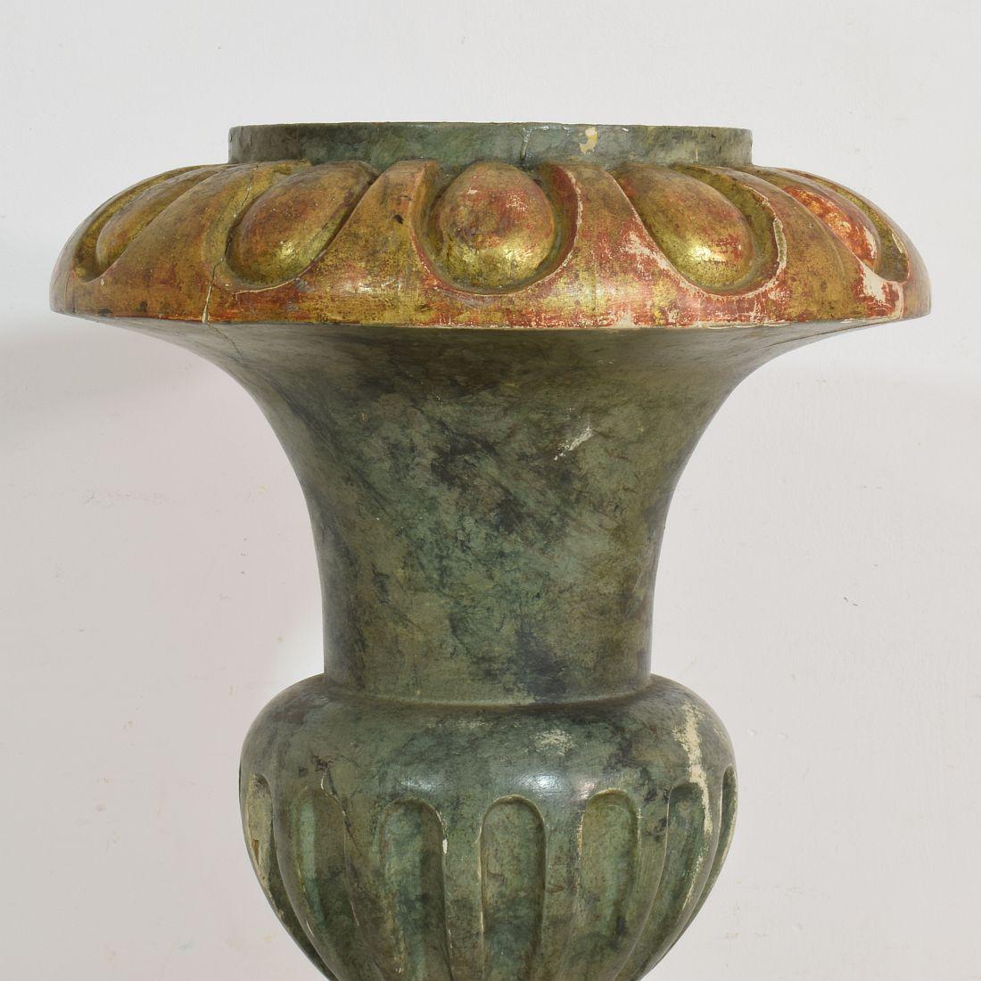 Italian 19th Century Carved Giltwood Vase 1