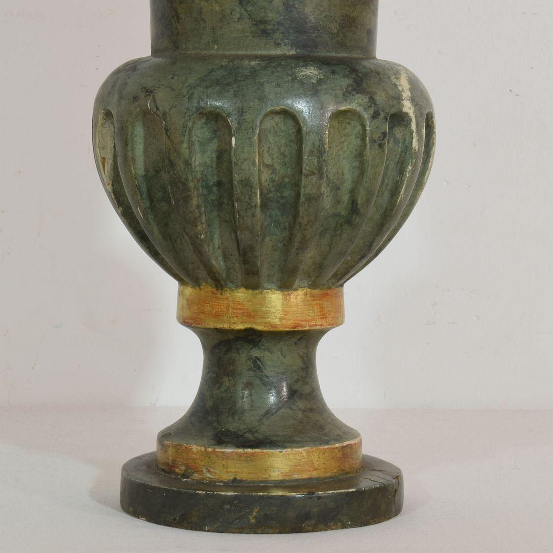 Italian 19th Century Carved Giltwood Vase 2