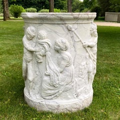 Cabeza de pozo italiana de mármol tallado del siglo XIX