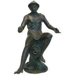 Italian 19th Century Cast Bronze Sculpture of Hermes with Patina